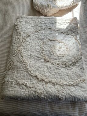Sonoma Cottagecore/Shabby Chic White Queen Bedspread